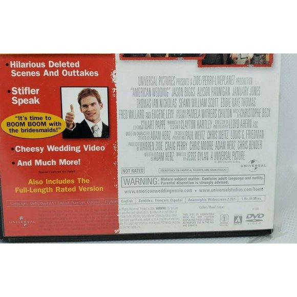 American Wedding DVD 2004 Widescreen Unrated Extended Party Edition No Scratches - Picture 4 of 9